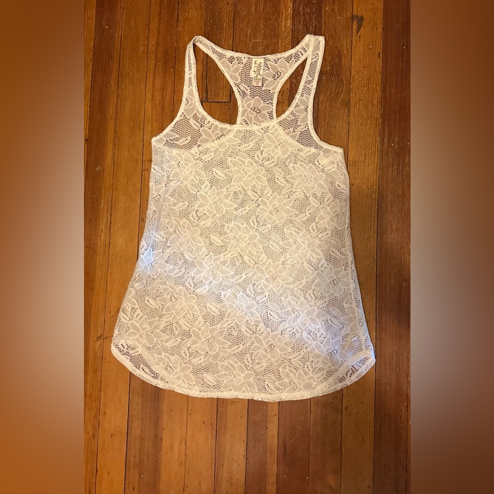 Miken White Lace Swim Coverup